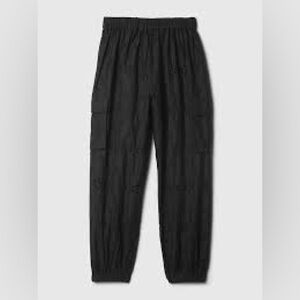GAP Kids Easy Cargo Parachute Pants Black Eyelet Cotton Size Large (10) New